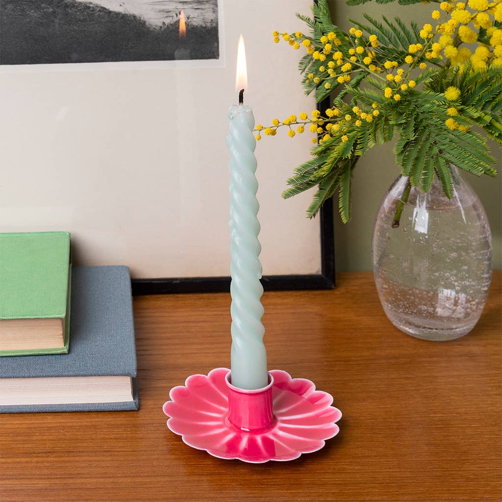 Small enamel flower candleholder