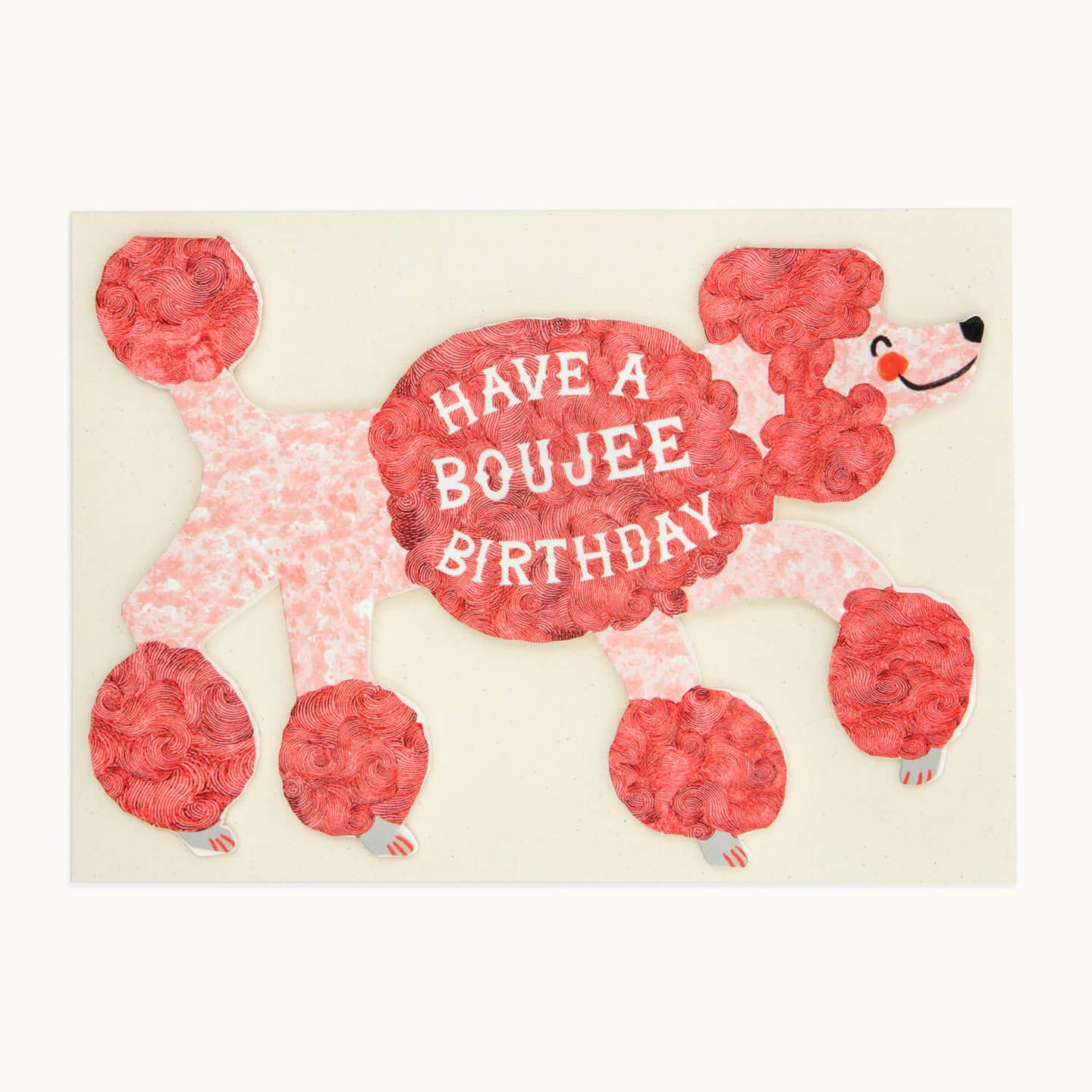 Boujee birthday poodle card
