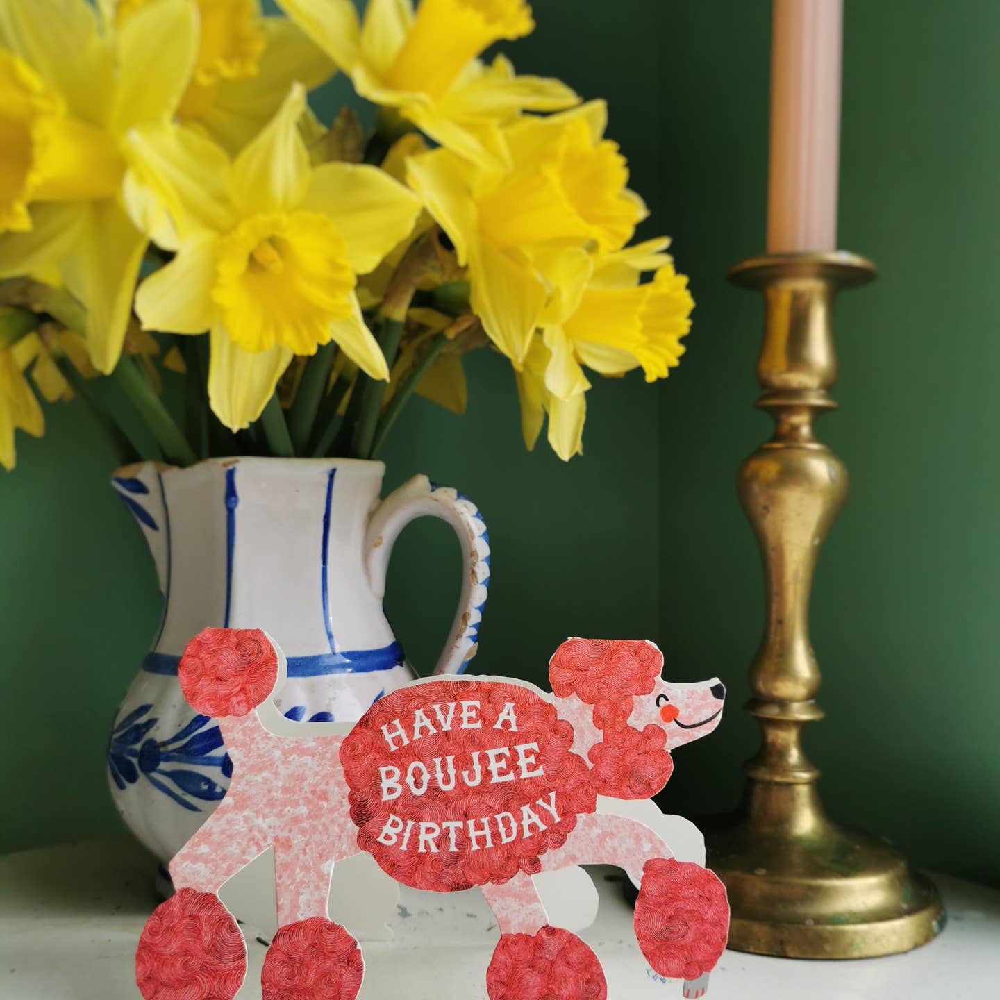 Boujee birthday poodle card