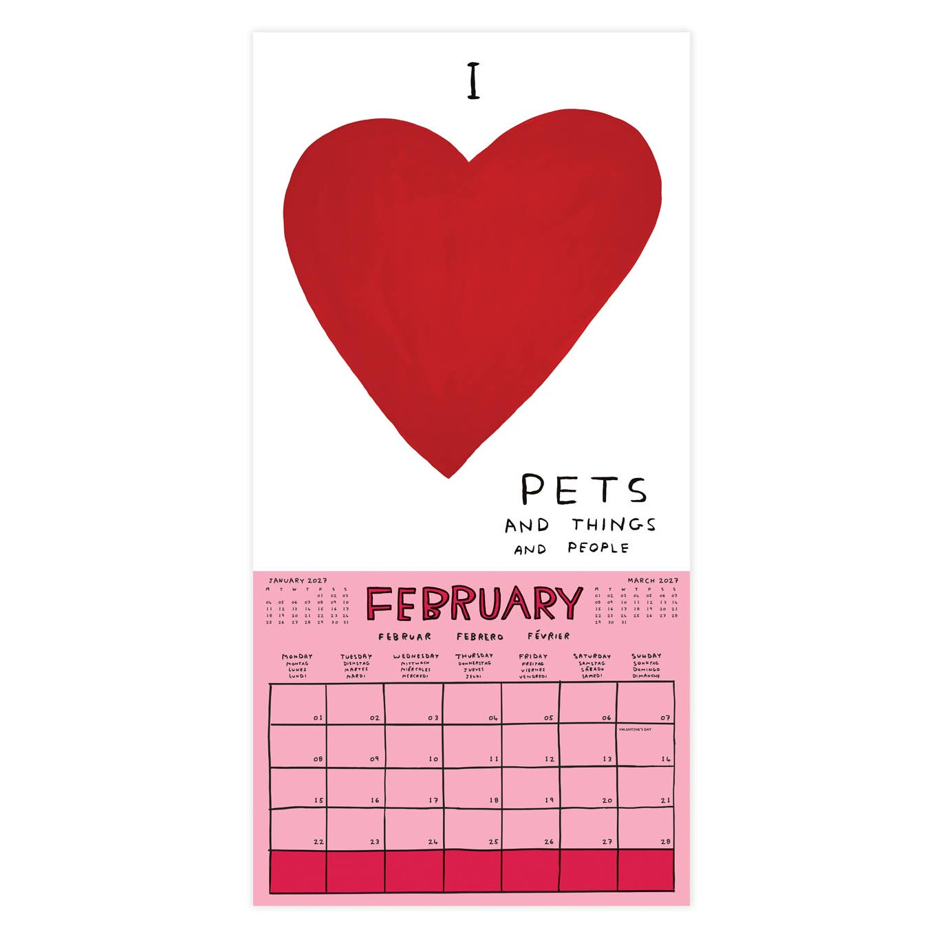 David Shrigley 2027 wall calendar