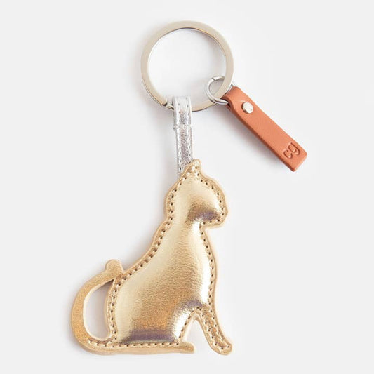 Gold cat keyring