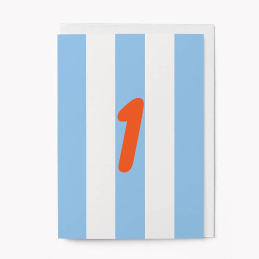 Stripy number birthday cards 1-10