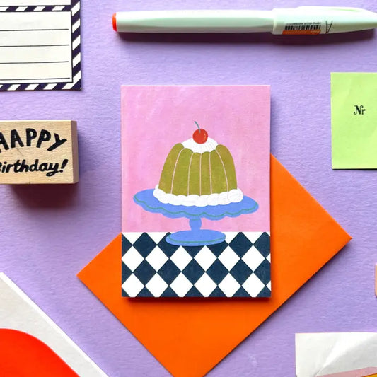 Green jelly cake Mini card