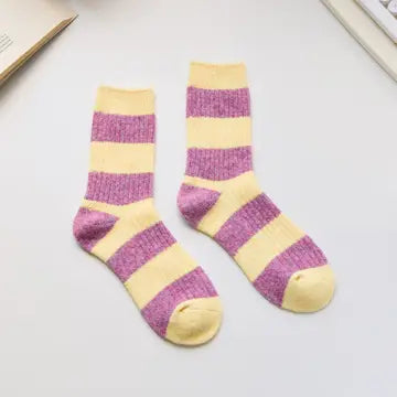 Cashmere and wool stripy socks
