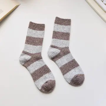 Cashmere and wool stripy socks