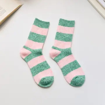 Cashmere and wool stripy socks