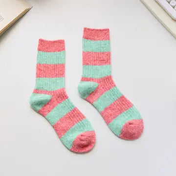 Cashmere and wool stripy socks