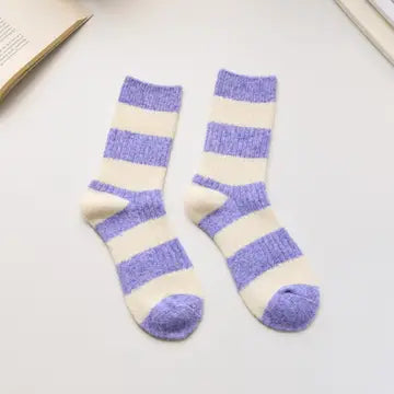 Cashmere and wool stripy socks