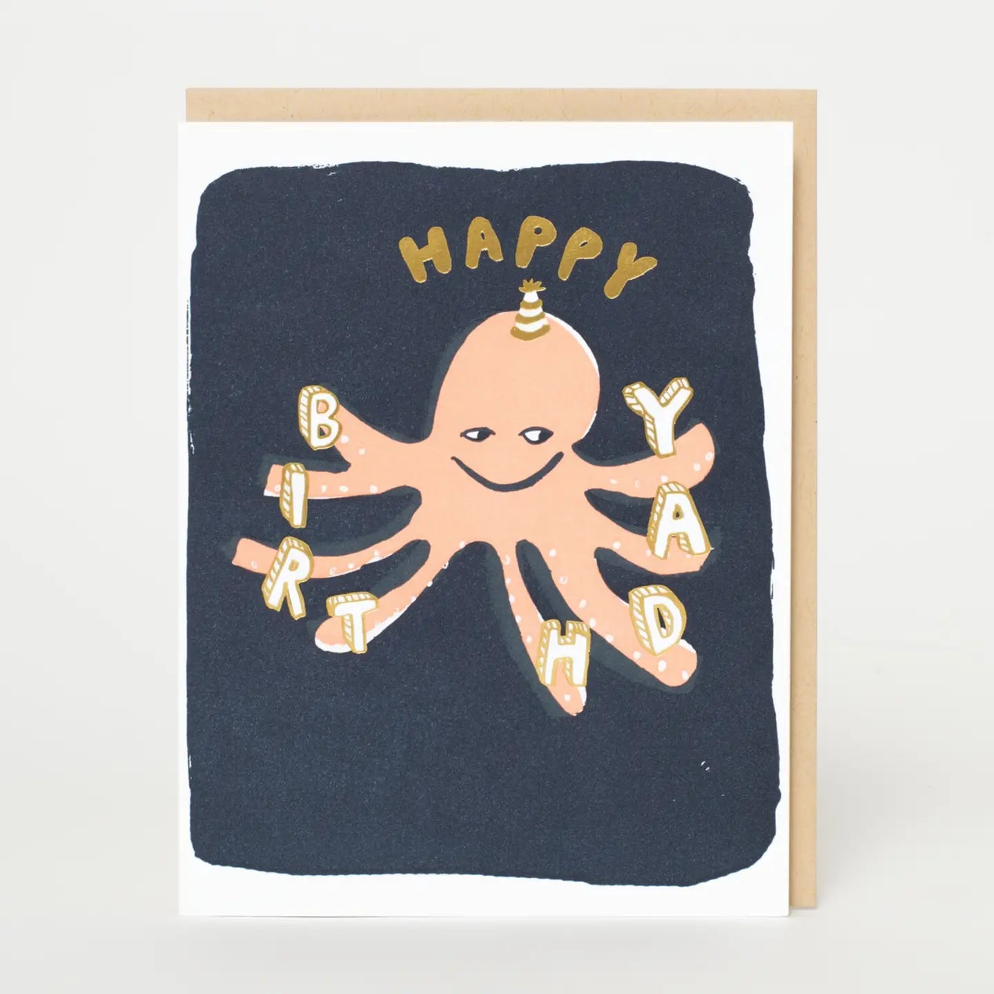 Octopus happy birthday card