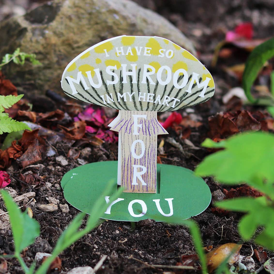 So mushroom in my heart card