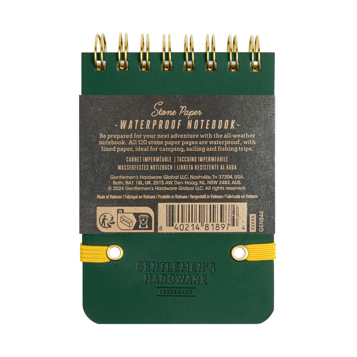 All weather waterproof notebook