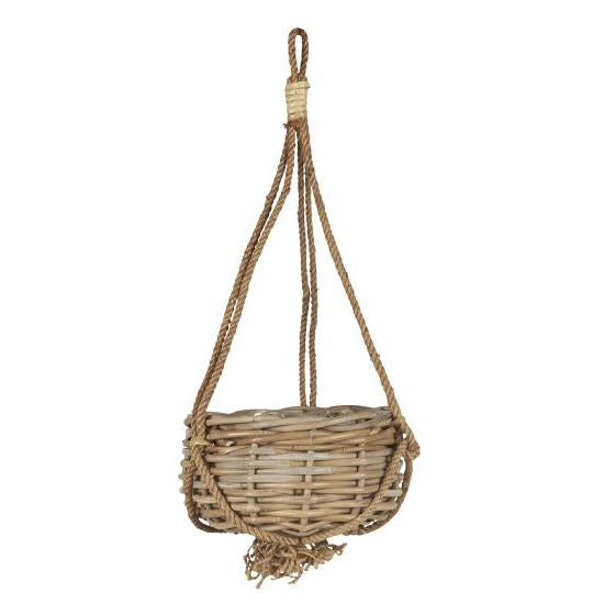 Hanging rattan basket