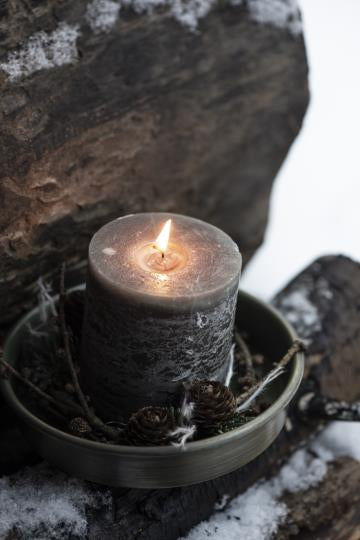 Olive candle tray