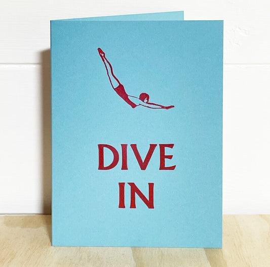 Dive in letterpress card