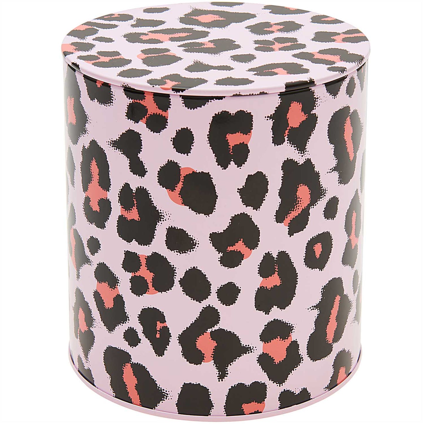Storage tin with lid - leopard print