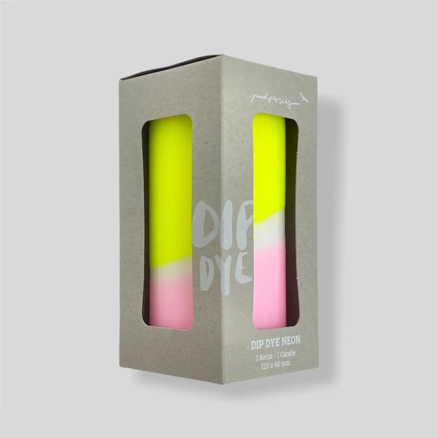 Neon dipped pillar candle