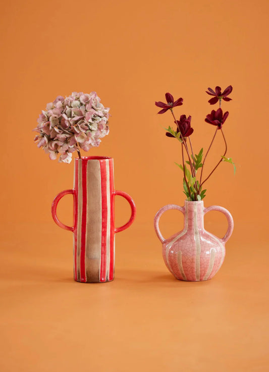 Pink striped vase