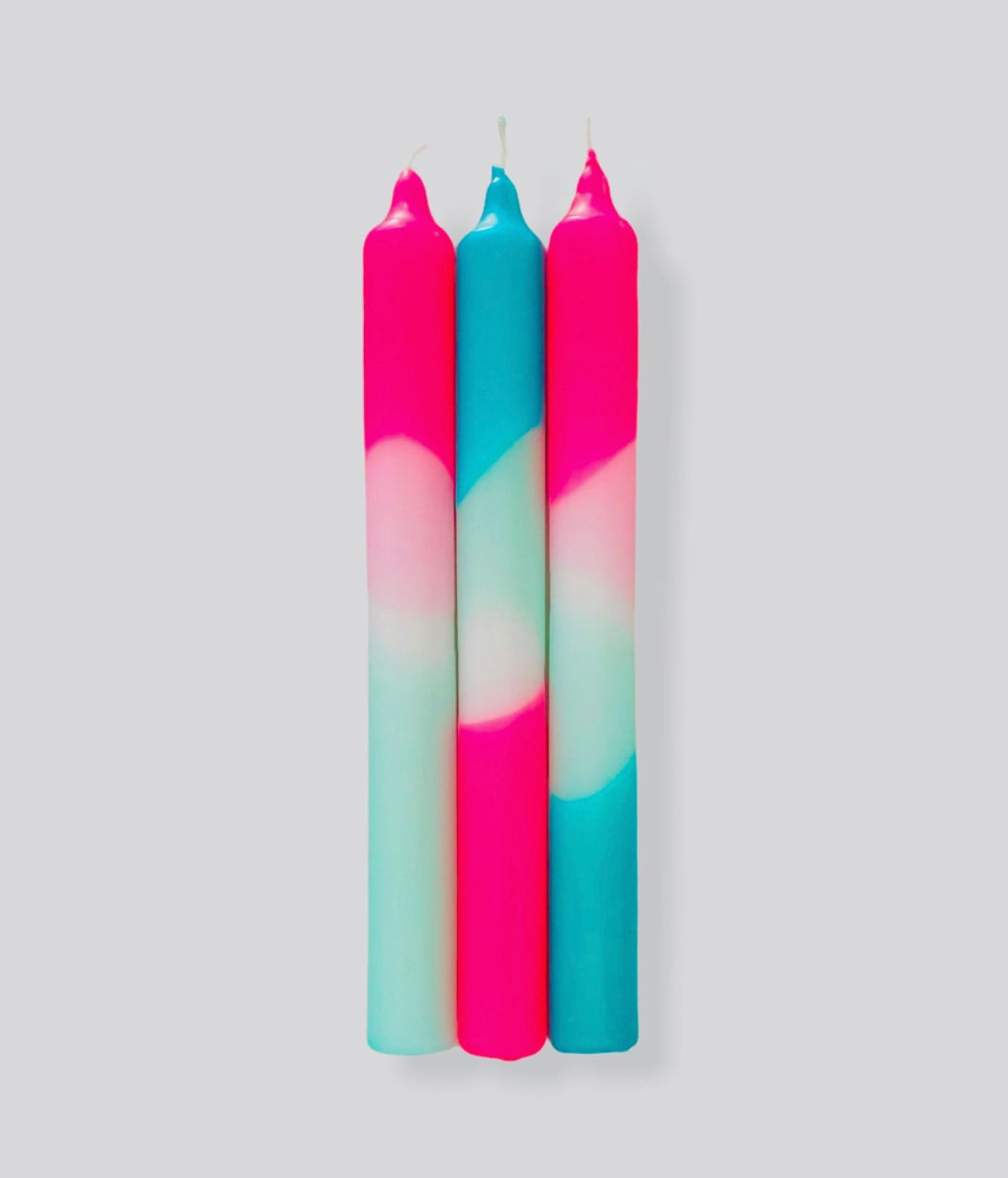 Neon dipped candles