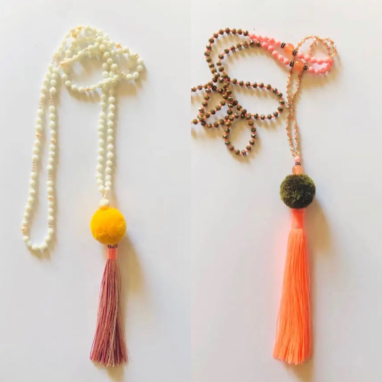Pompom tassel necklace