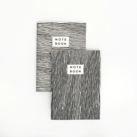 Set of 2 stripy notebooks