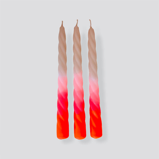 Neon twisted candles