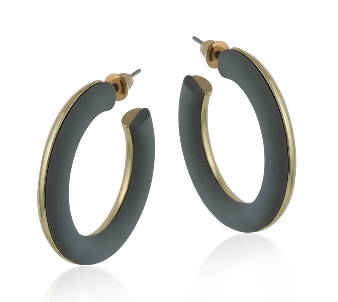 Two tone hoop earrings