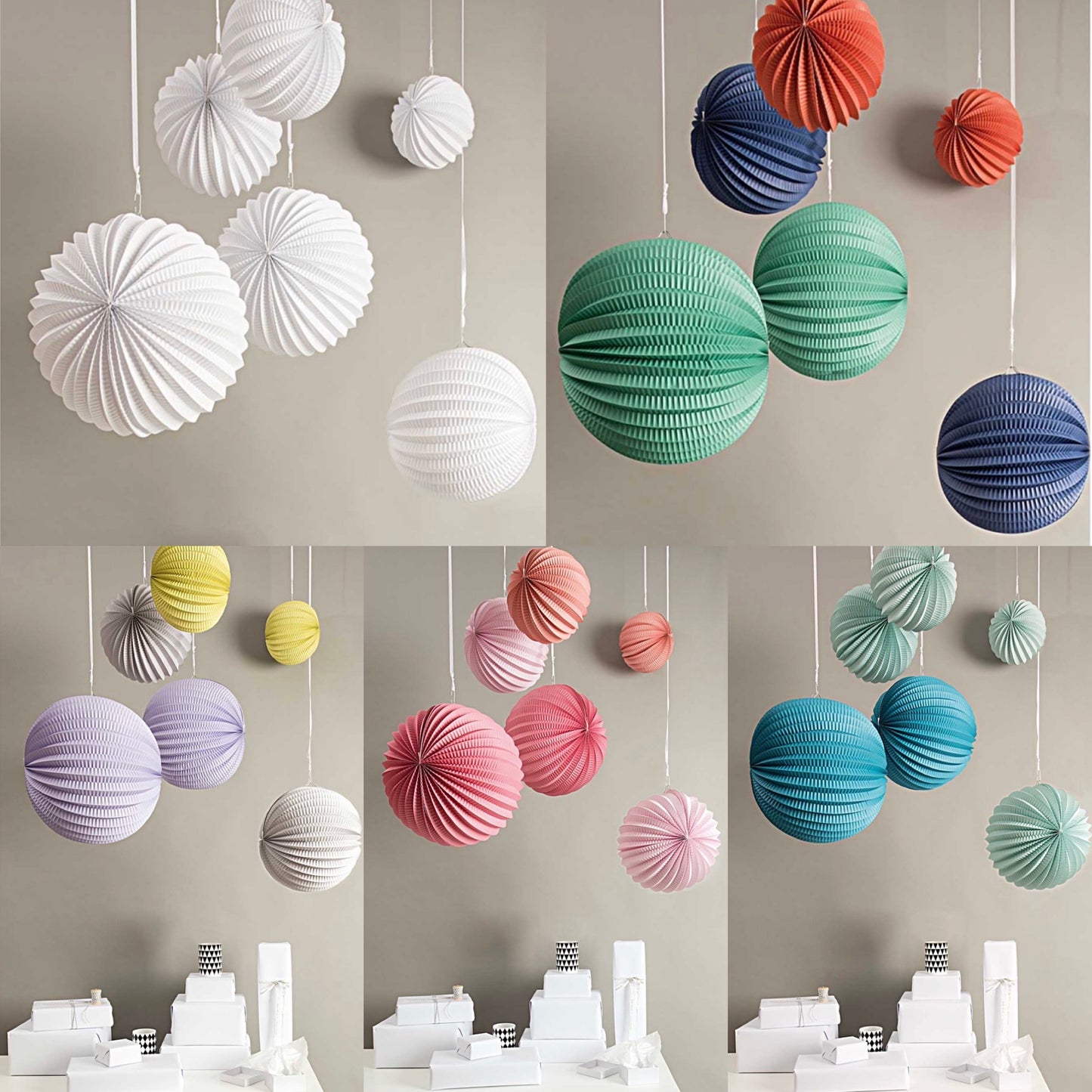 Paper hanging decorations