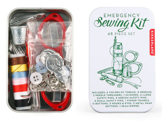 Emergency sewing kit tin