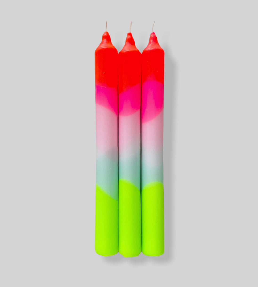 Neon dipped candles