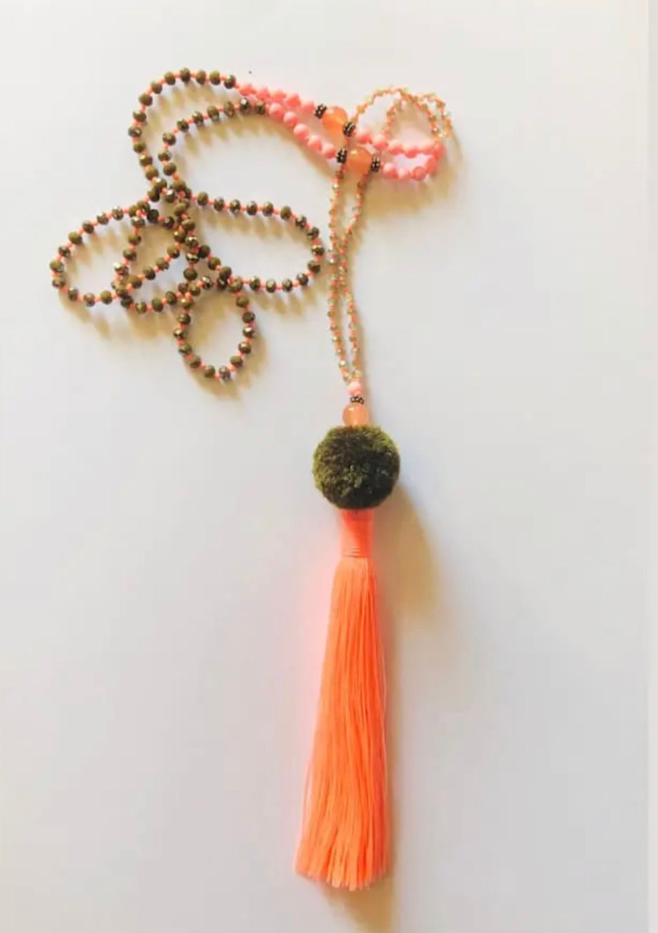 Pompom tassel necklace