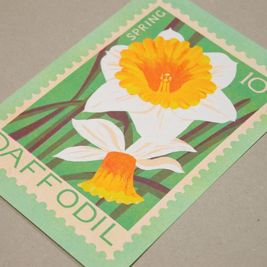 Daffodil A5 risograph print