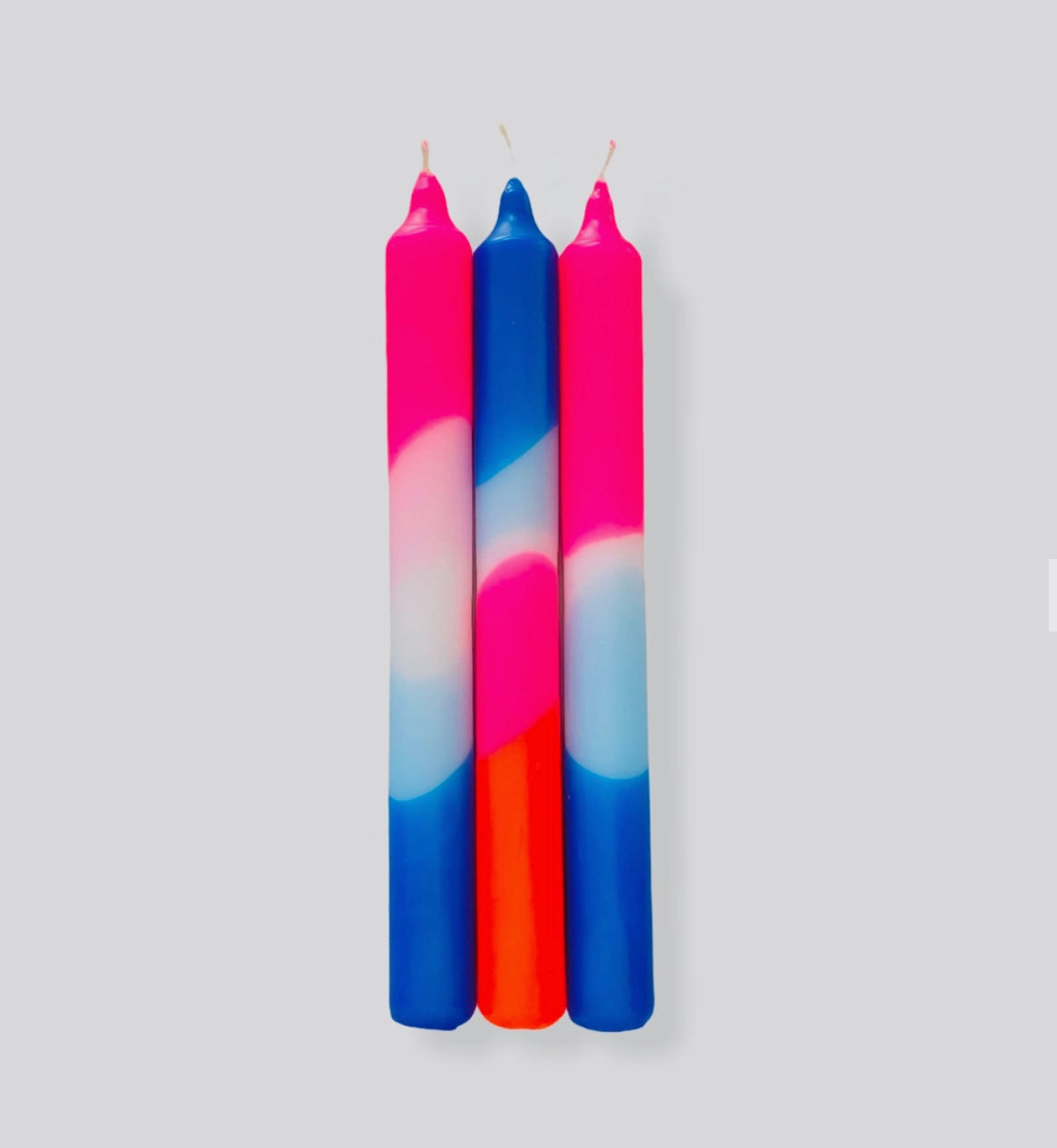 Neon dipped candles