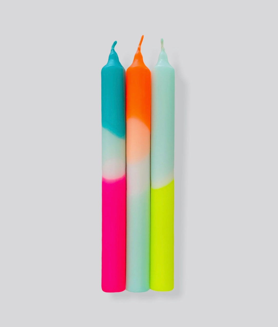 Neon dipped candles