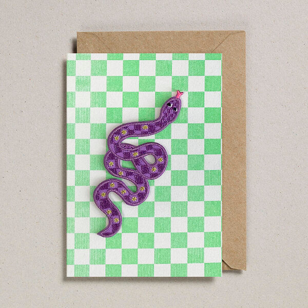 Purple snake patch card