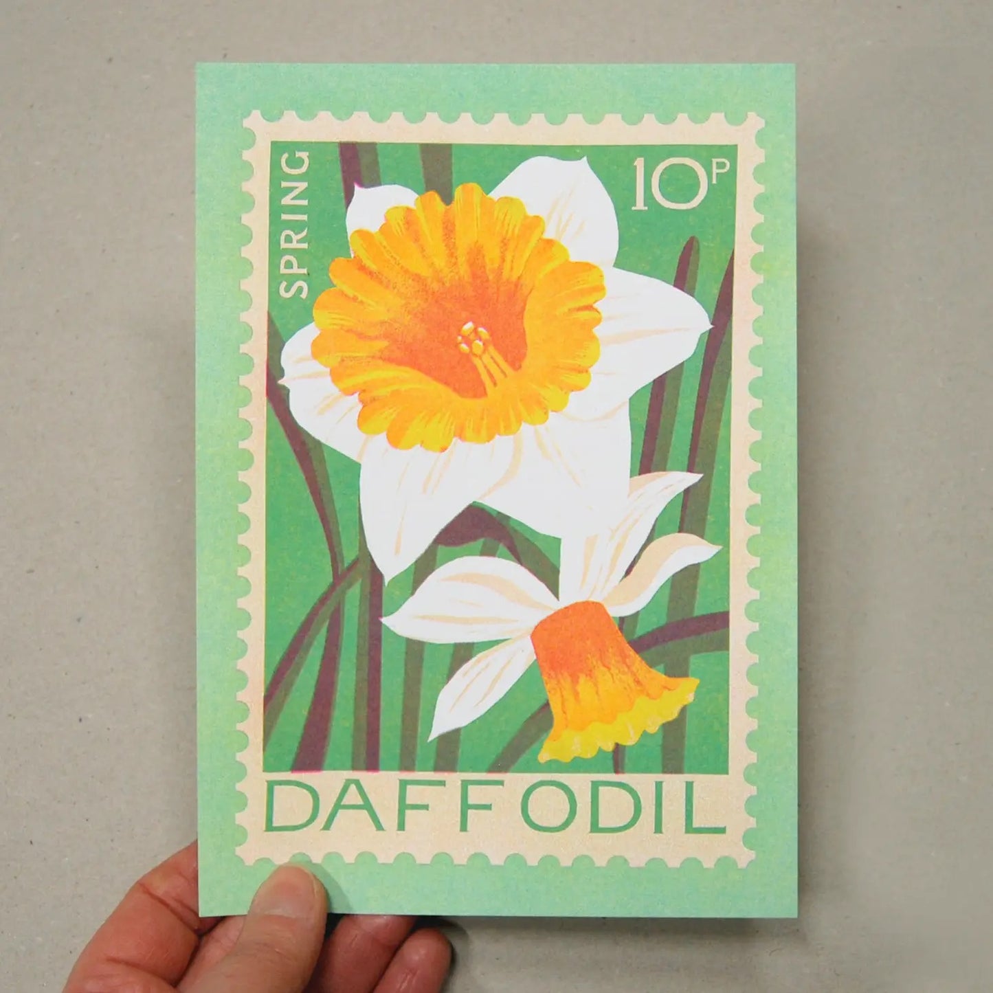 Daffodil A5 risograph print