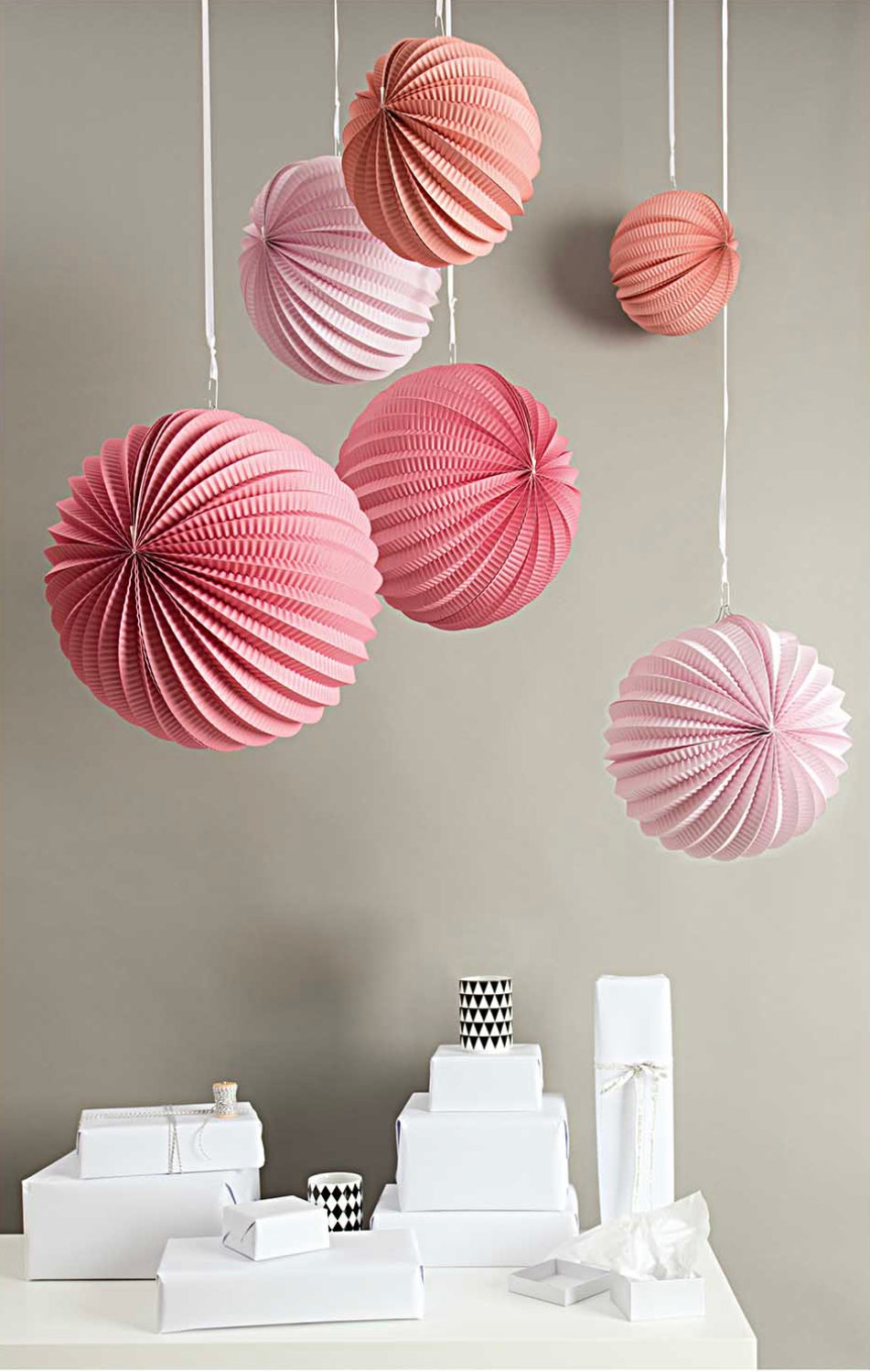 Paper hanging decorations