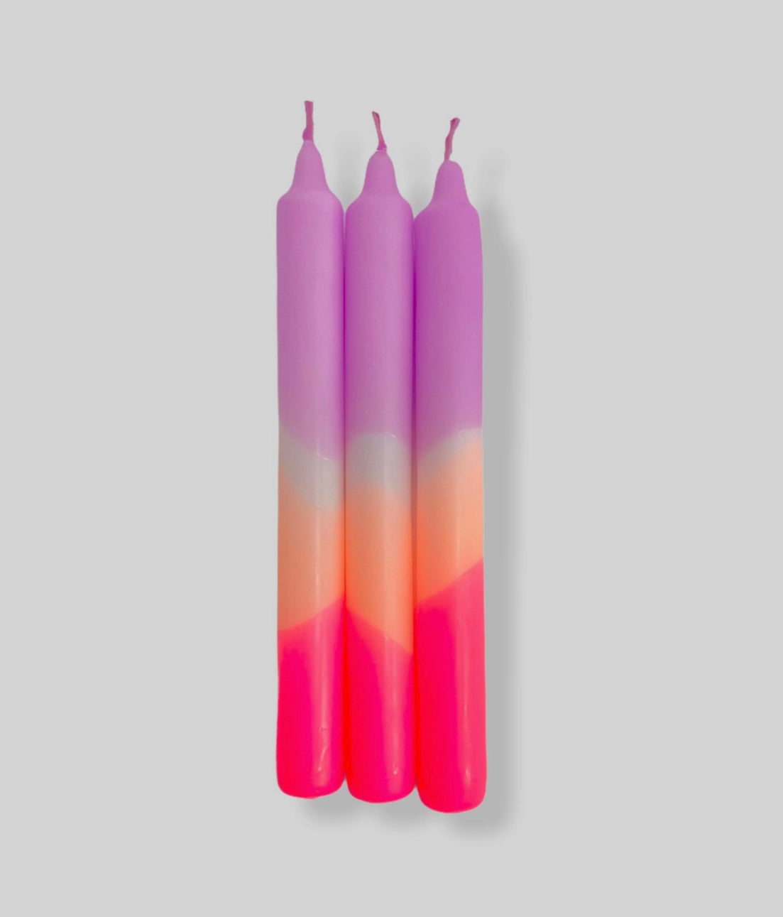 Neon dipped candles