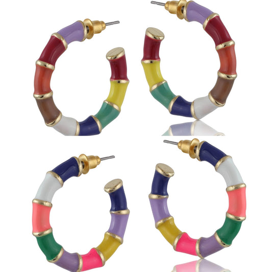 Multi-coloured hoop earrings - Claire