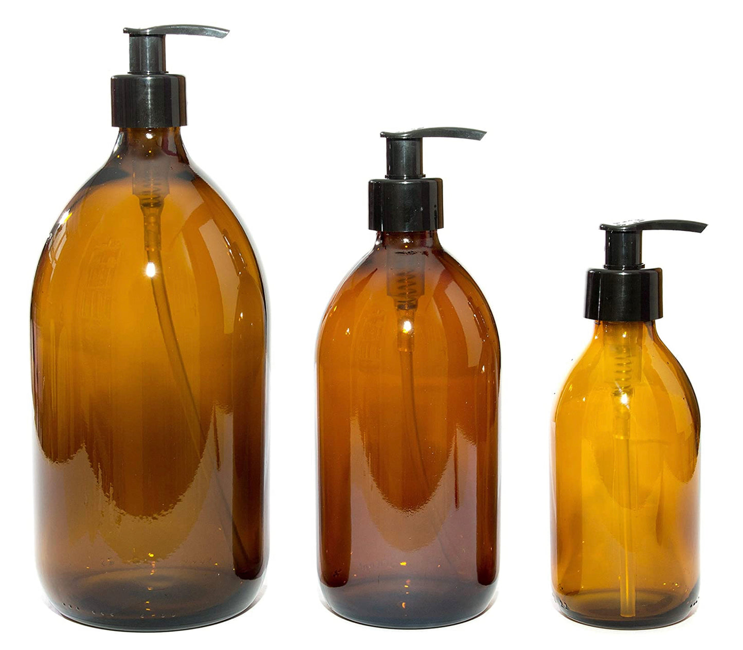 Amber plastic bottles