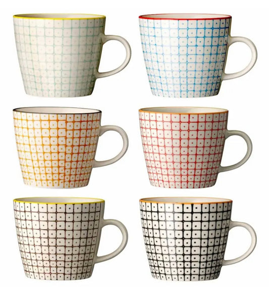 Geometric patterned mugs