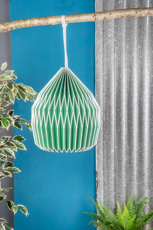 Green pleated lampshade