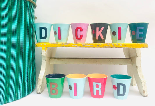 Alphabet melamine cups