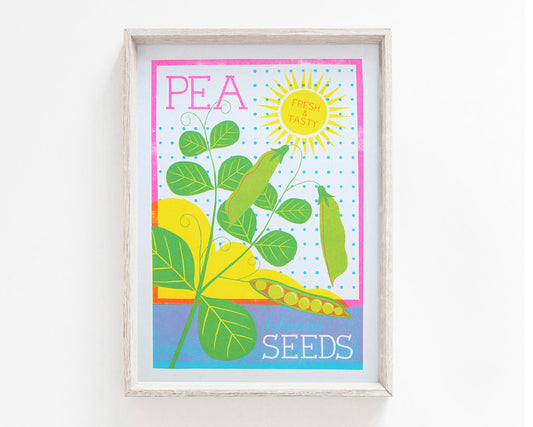 Pea Seeds A4 riso print
