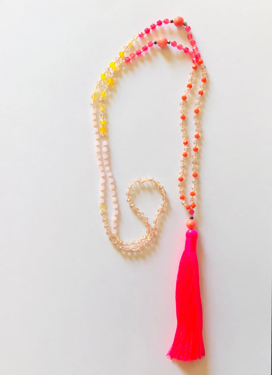 Tropical paradise tassel necklace