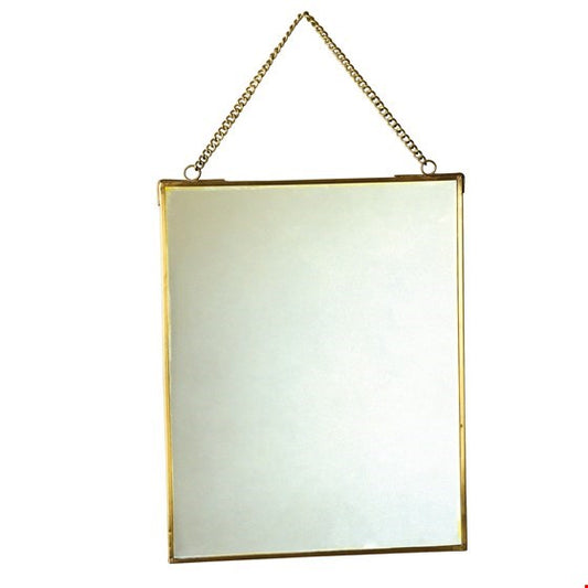 Brass hanging mirror