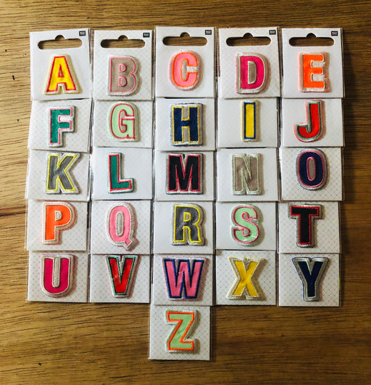Alphabet iron-ons: A to Z