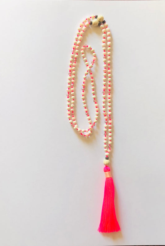 Pink shell beach necklace