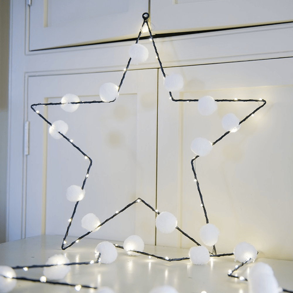 Star pompom fairy light DickieBird Homestore
